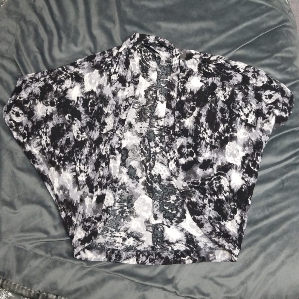 Black, white and grey tie dye cocoon kimono.